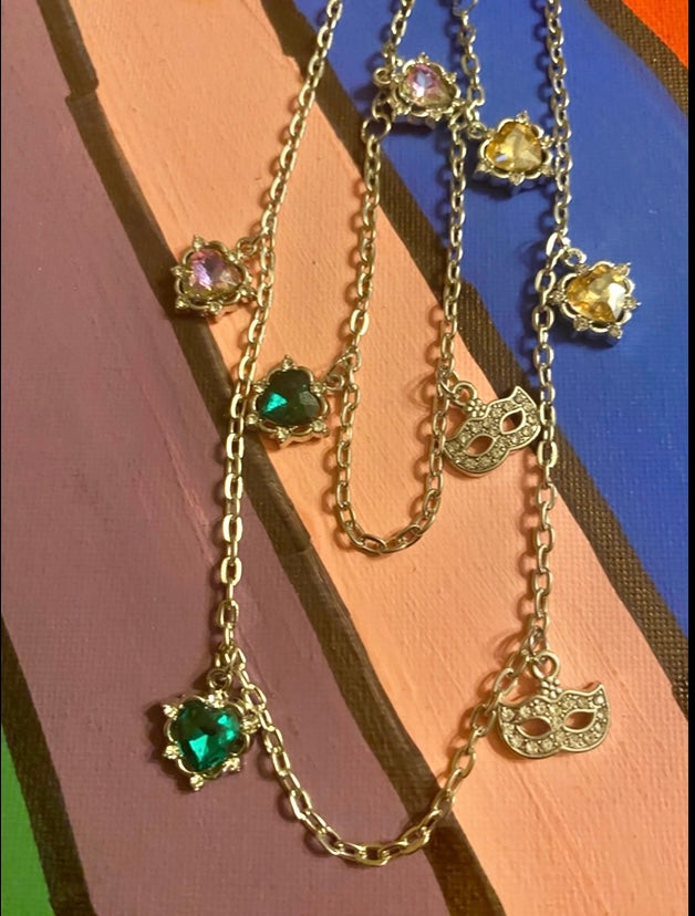 Mardi Gras Bracelet and Necklace set.