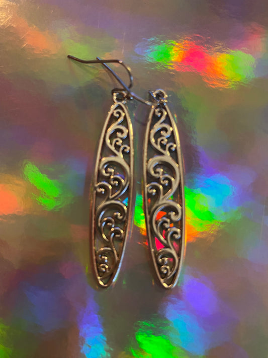 Long Line Silver Earrings