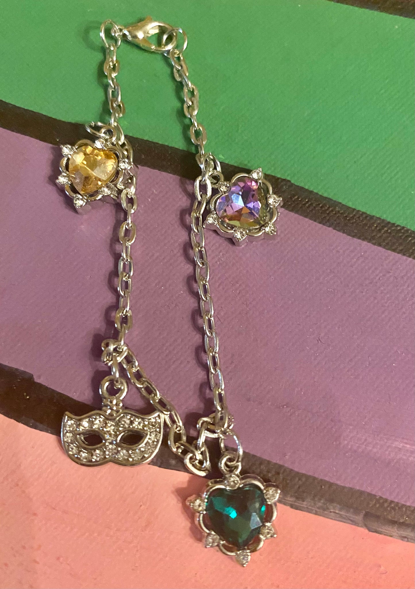Mardi Gras Bracelet and Necklace set.
