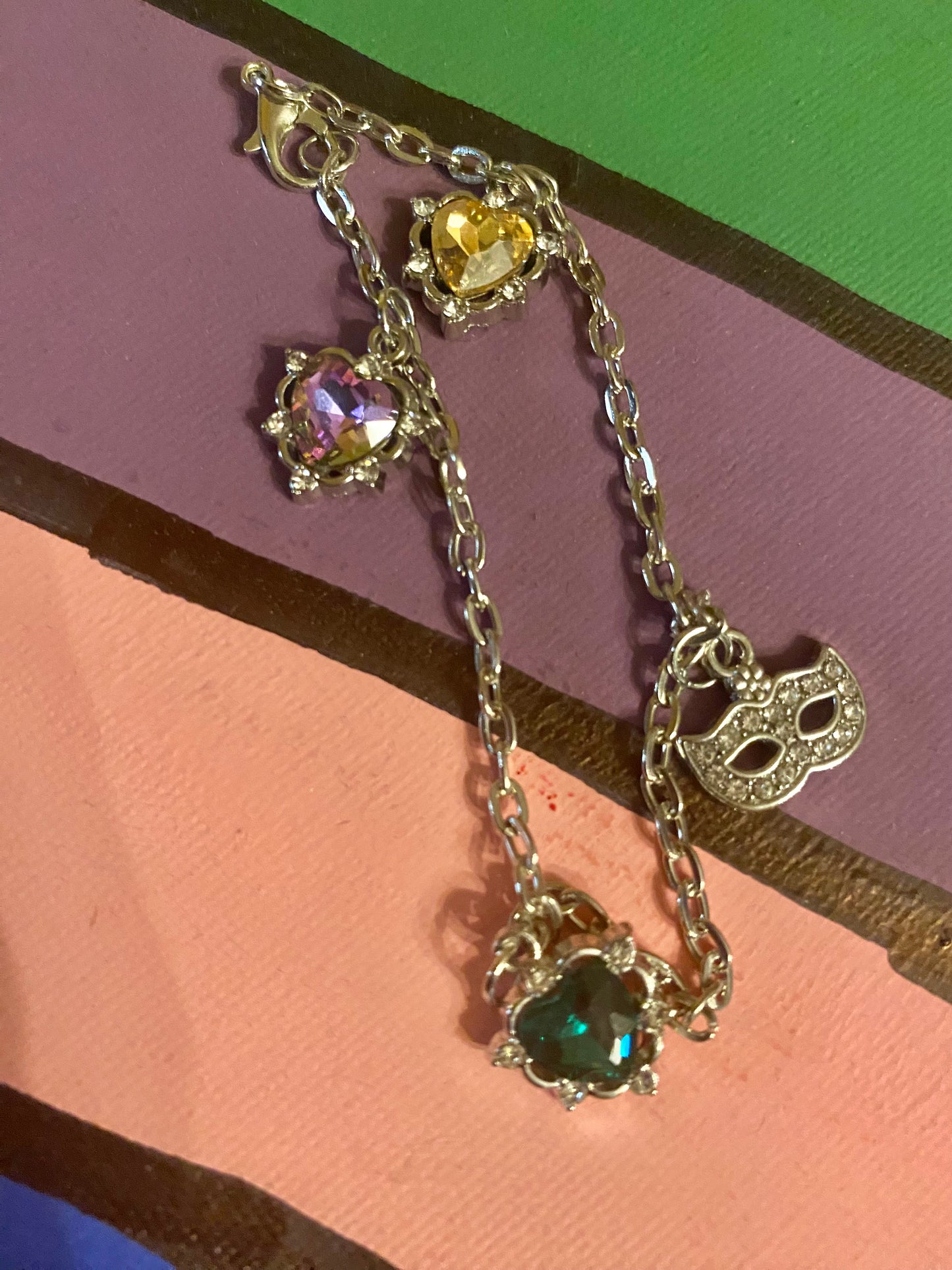 Mardi Gras Bracelet and Necklace set.