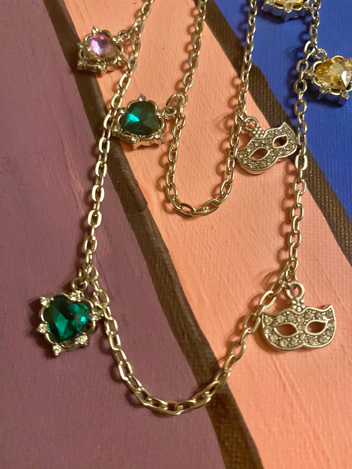 Mardi Gras Bracelet and Necklace set.